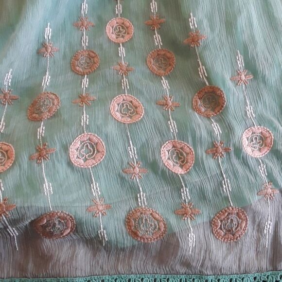 Hazel Boho Green Embroidered Boho Tunic Fairycore Romantic Festival Cott… - Picture 5 of 7